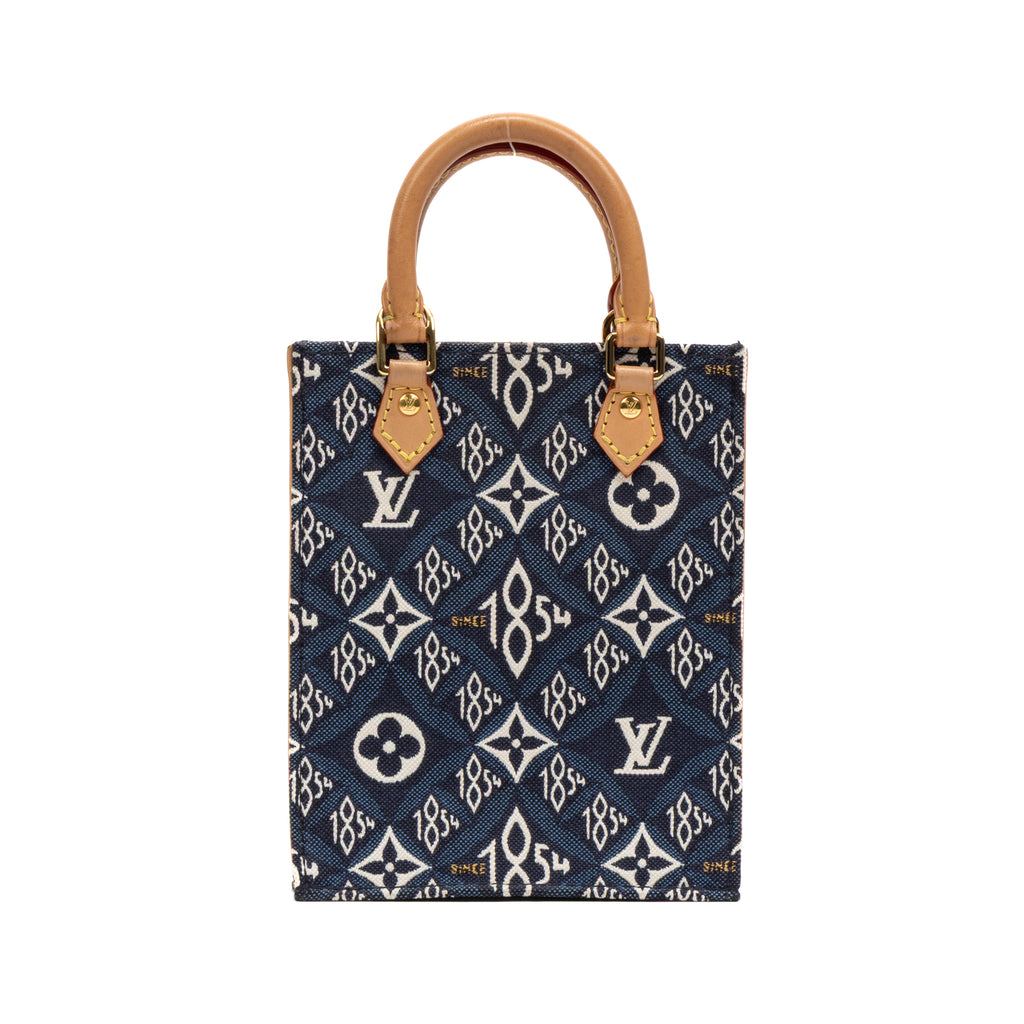 Shoulder Bag Ltd. Ed. Since 1854 Petit Sac Plat Bag Mini Blue Monogram Jacquard Printed Canvas