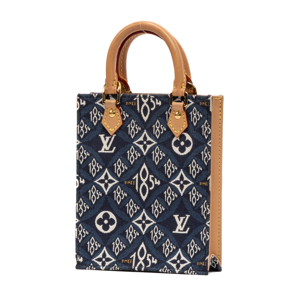 Shoulder Bag Ltd. Ed. Since 1854 Petit Sac Plat Bag Mini Blue Monogram Jacquard Printed Canvas