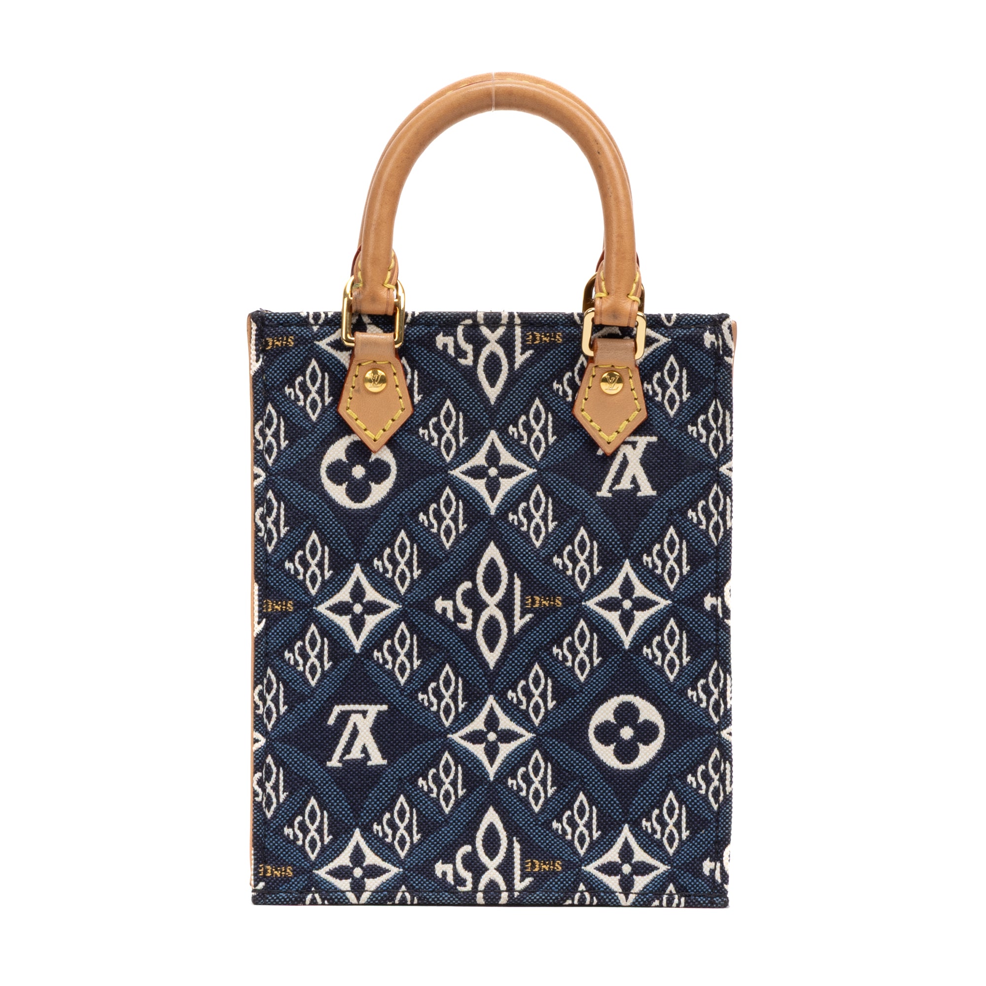 Shoulder Bag Ltd. Ed. Since 1854 Petit Sac Plat Bag Mini Blue Monogram Jacquard Printed Canvas