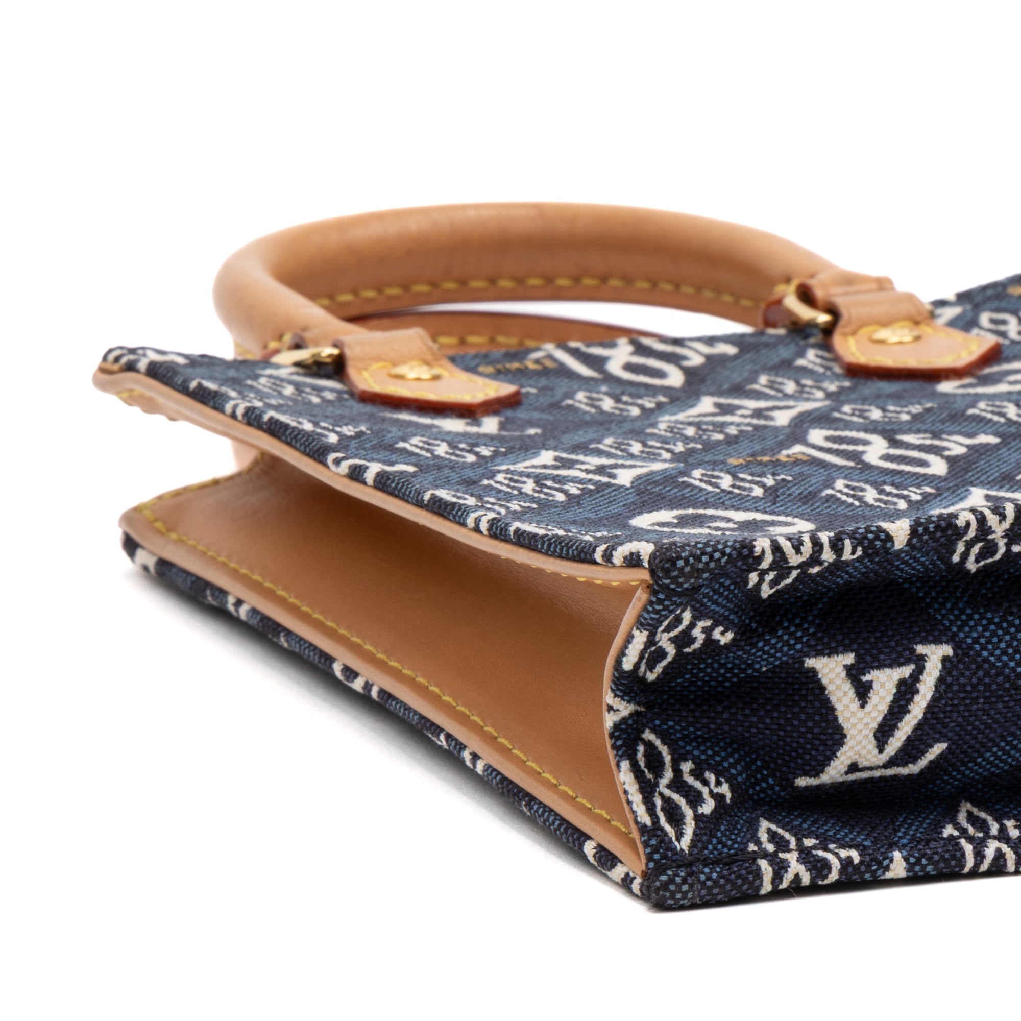 Shoulder Bag Ltd. Ed. Since 1854 Petit Sac Plat Bag Mini Blue Monogram Jacquard Printed Canvas