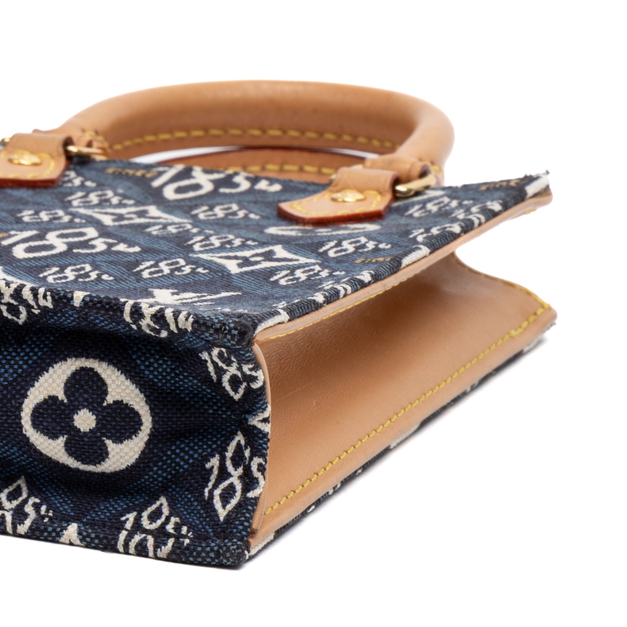 Shoulder Bag Ltd. Ed. Since 1854 Petit Sac Plat Bag Mini Blue Monogram Jacquard Printed Canvas