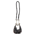 Shoulder Bag Rare Attache Grommet Embellished Mini Black Studded Calfskin Leather