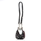 Shoulder Bag Rare Attache Grommet Embellished Mini Black Studded Calfskin Leather