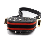 Shoulder Bag Rare Attache Grommet Embellished Mini Black Studded Calfskin Leather
