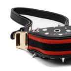 Shoulder Bag Rare Attache Grommet Embellished Mini Black Studded Calfskin Leather
