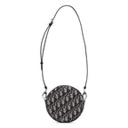 Shoulder Bag Baby Ball Crossbody Mini Navy Oblique Jacquard Canvas