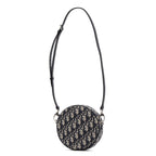 Shoulder Bag Baby Ball Crossbody Mini Navy Oblique Jacquard Canvas
