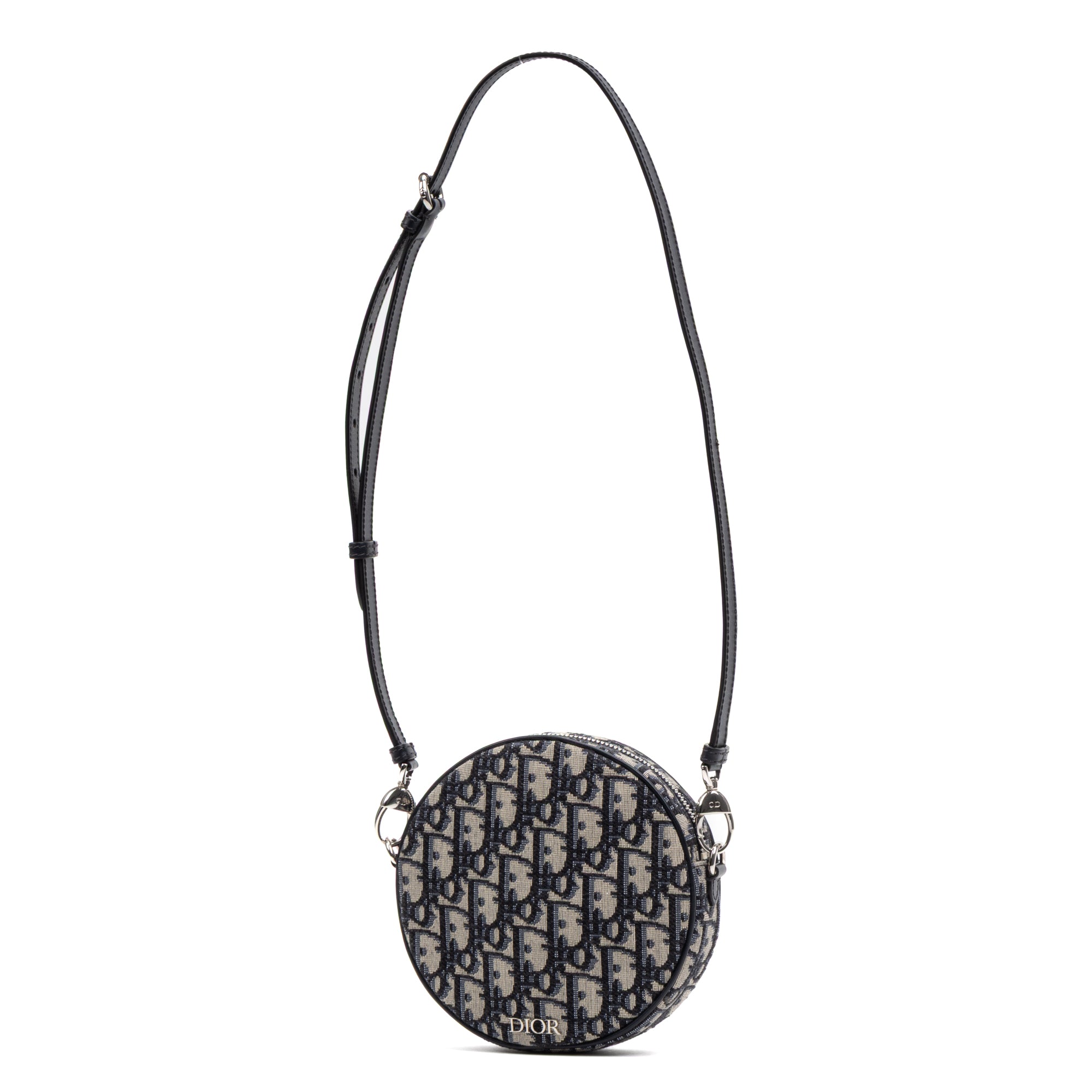 Shoulder Bag Baby Ball Crossbody Mini Navy Oblique Jacquard Canvas