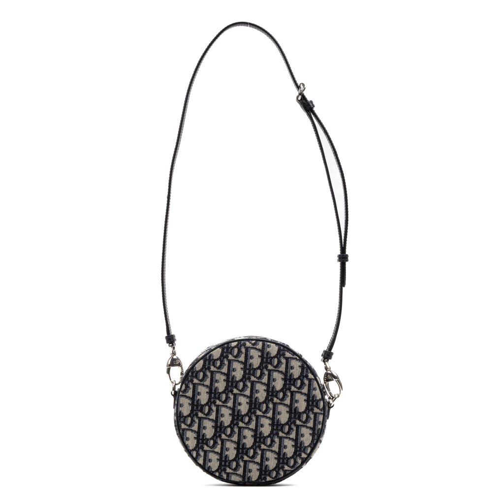 Shoulder Bag Baby Ball Crossbody Mini Navy Oblique Jacquard Canvas