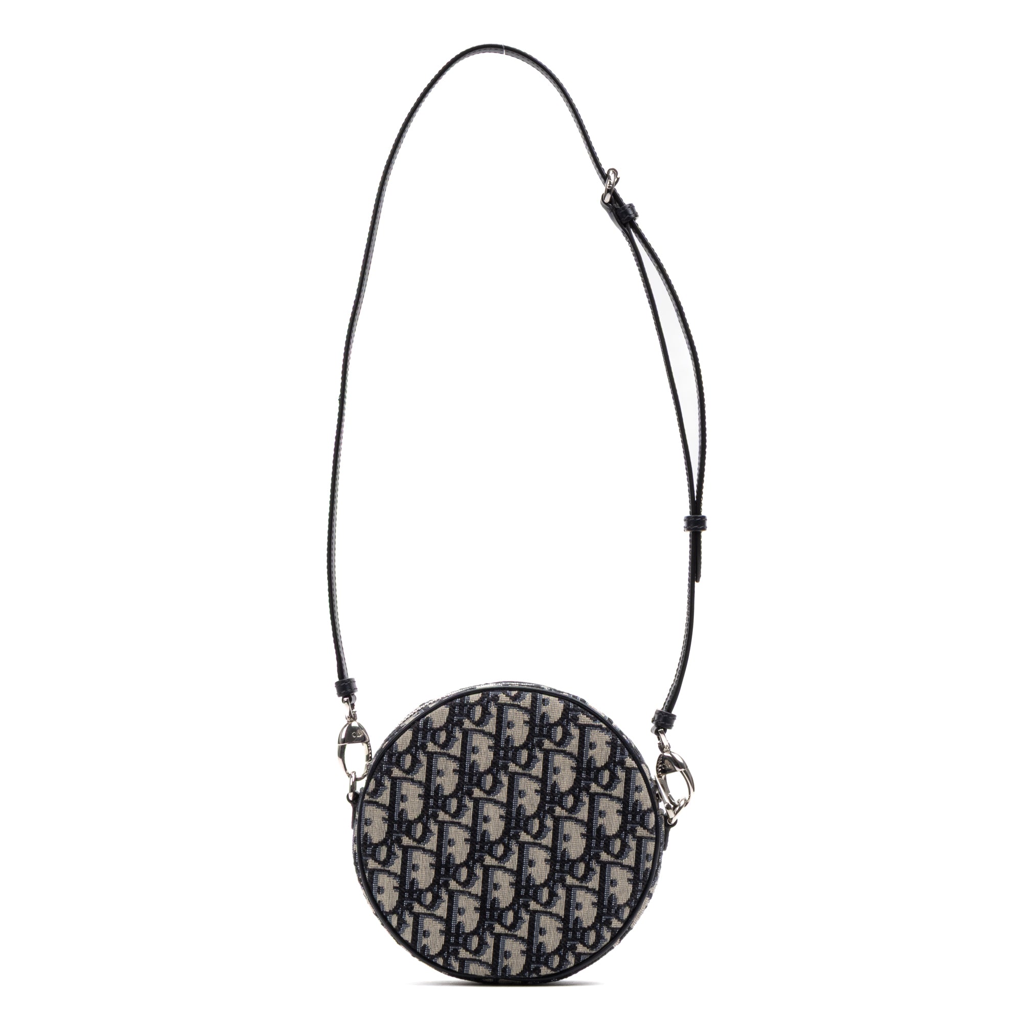 Shoulder Bag Baby Ball Crossbody Mini Navy Oblique Jacquard Canvas