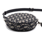 Shoulder Bag Baby Ball Crossbody Mini Navy Oblique Jacquard Canvas