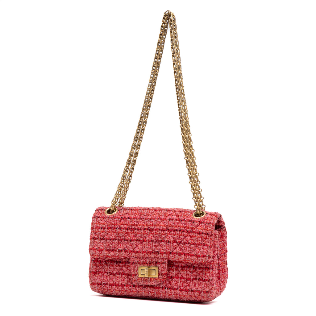 Shoulder Bag 2.55 Reissue Flap Bag Mini Pink Quilted Tweed Canvas