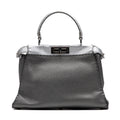 Shoulder Bag Selleria Peekaboo Medium Grey Pebbled Calfskin Leather