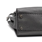 Shoulder Bag Selleria Peekaboo Medium Grey Pebbled Calfskin Leather