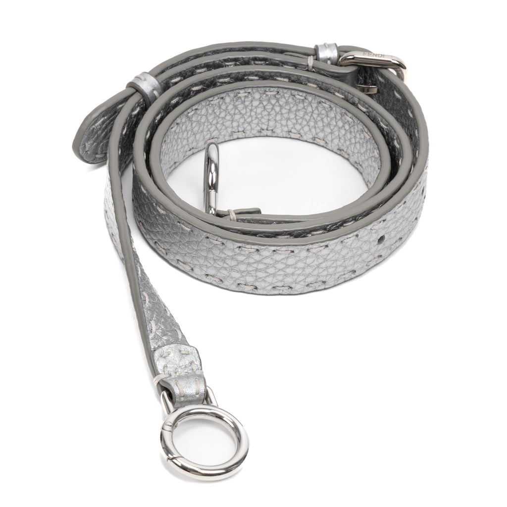Shoulder Bag Selleria Peekaboo Medium Grey Pebbled Calfskin Leather