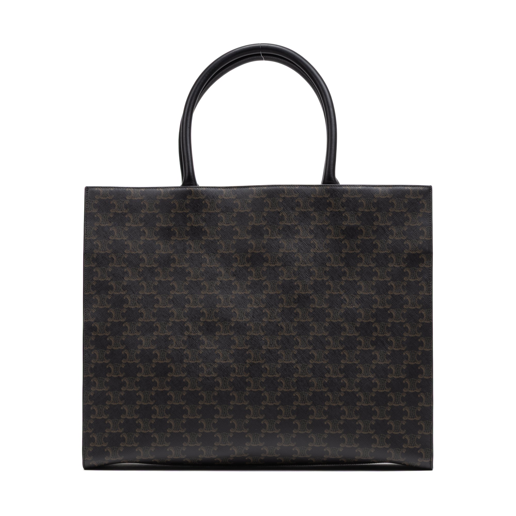 Shoulder Bag Horizontal Cabas Tote Large Brown Triomphe Coated Canvas