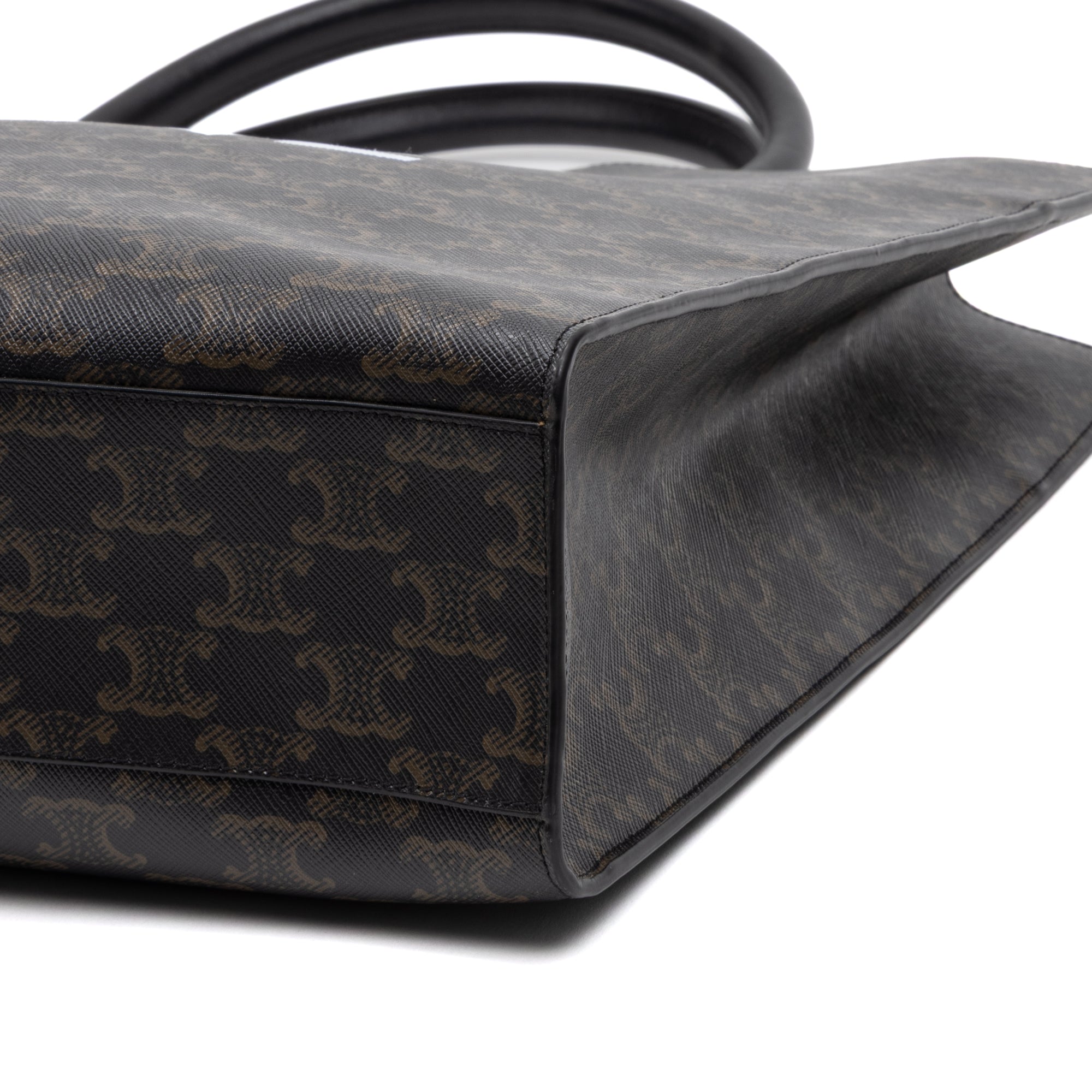 Shoulder Bag Horizontal Cabas Tote Large Brown Triomphe Coated Canvas