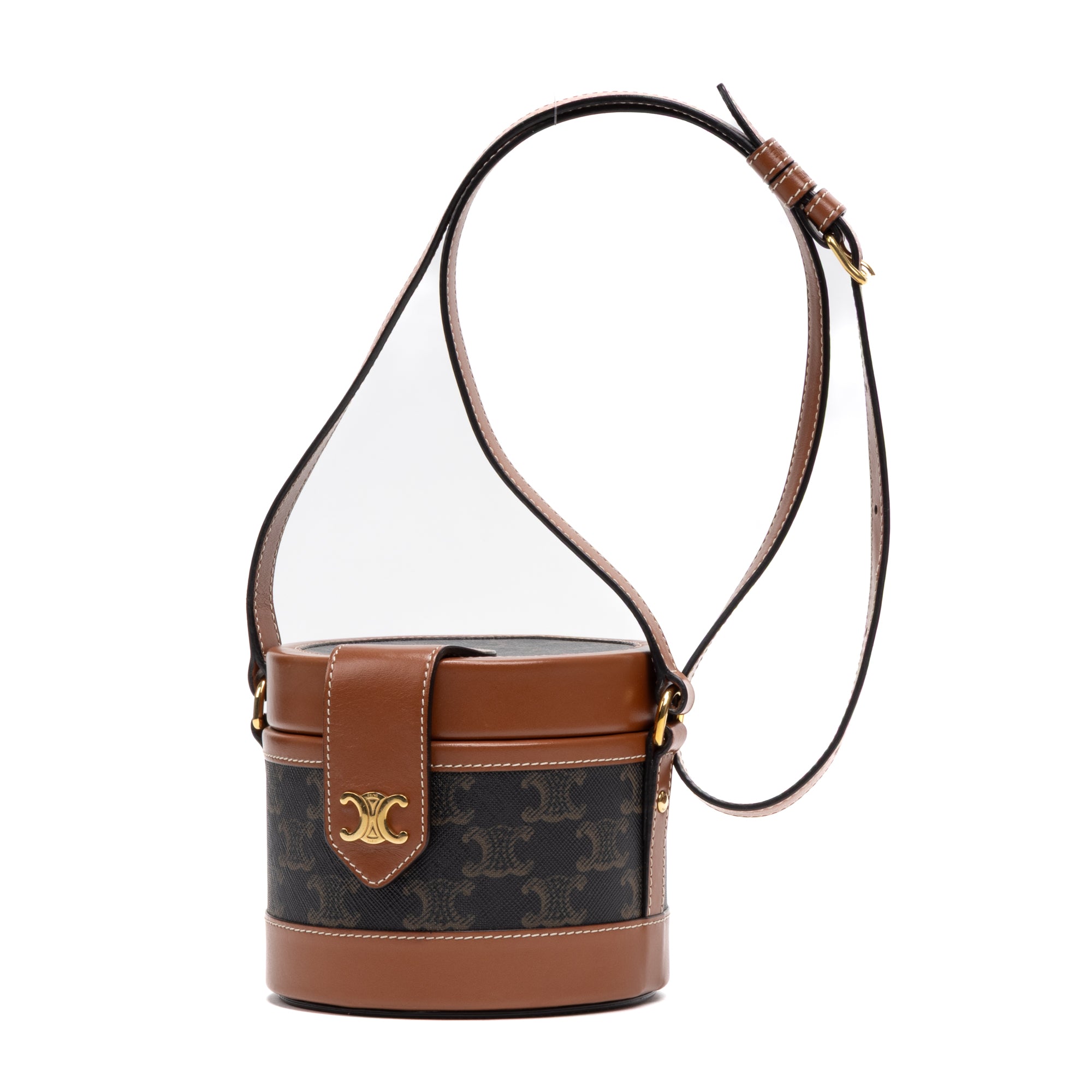Shoulder Bag Triomphe Tambour Crossbody Small Brown Triomphe Coated Canvas