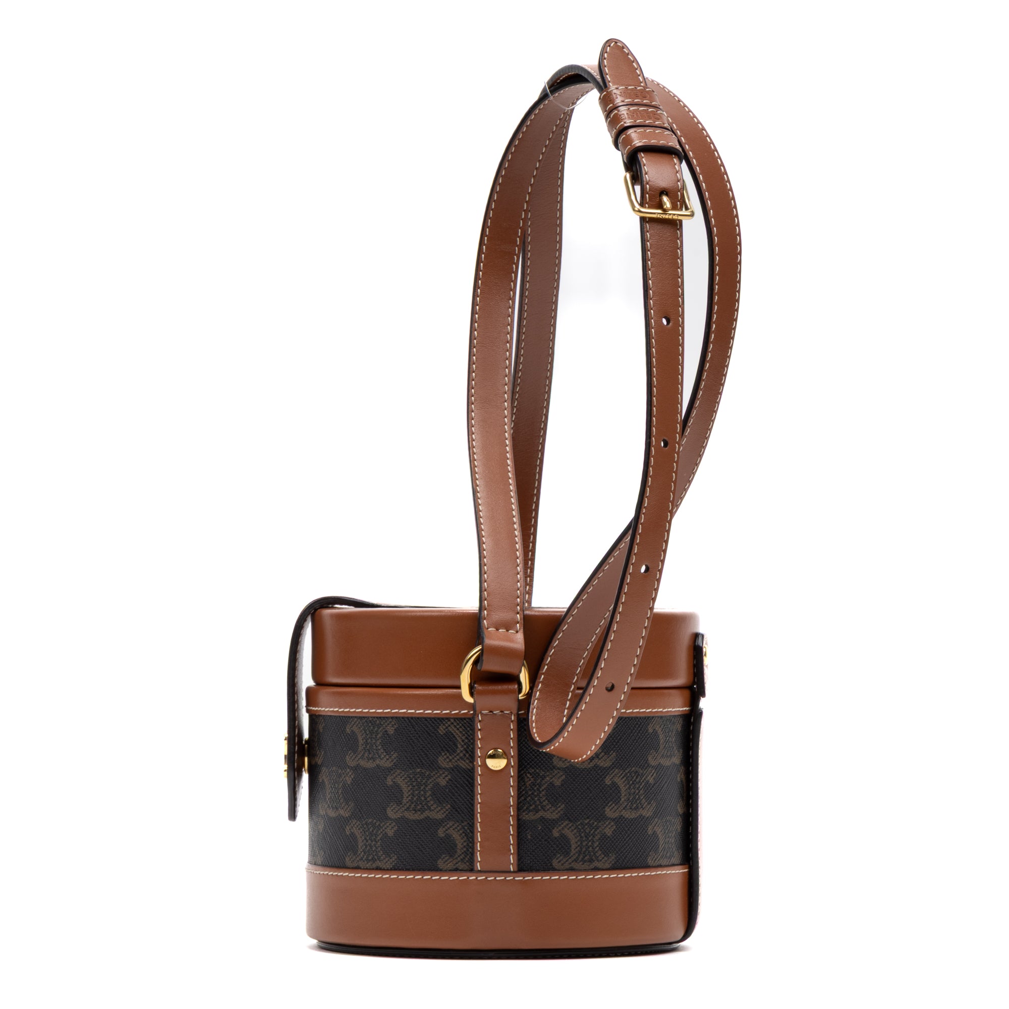 Shoulder Bag Triomphe Tambour Crossbody Small Brown Triomphe Coated Canvas
