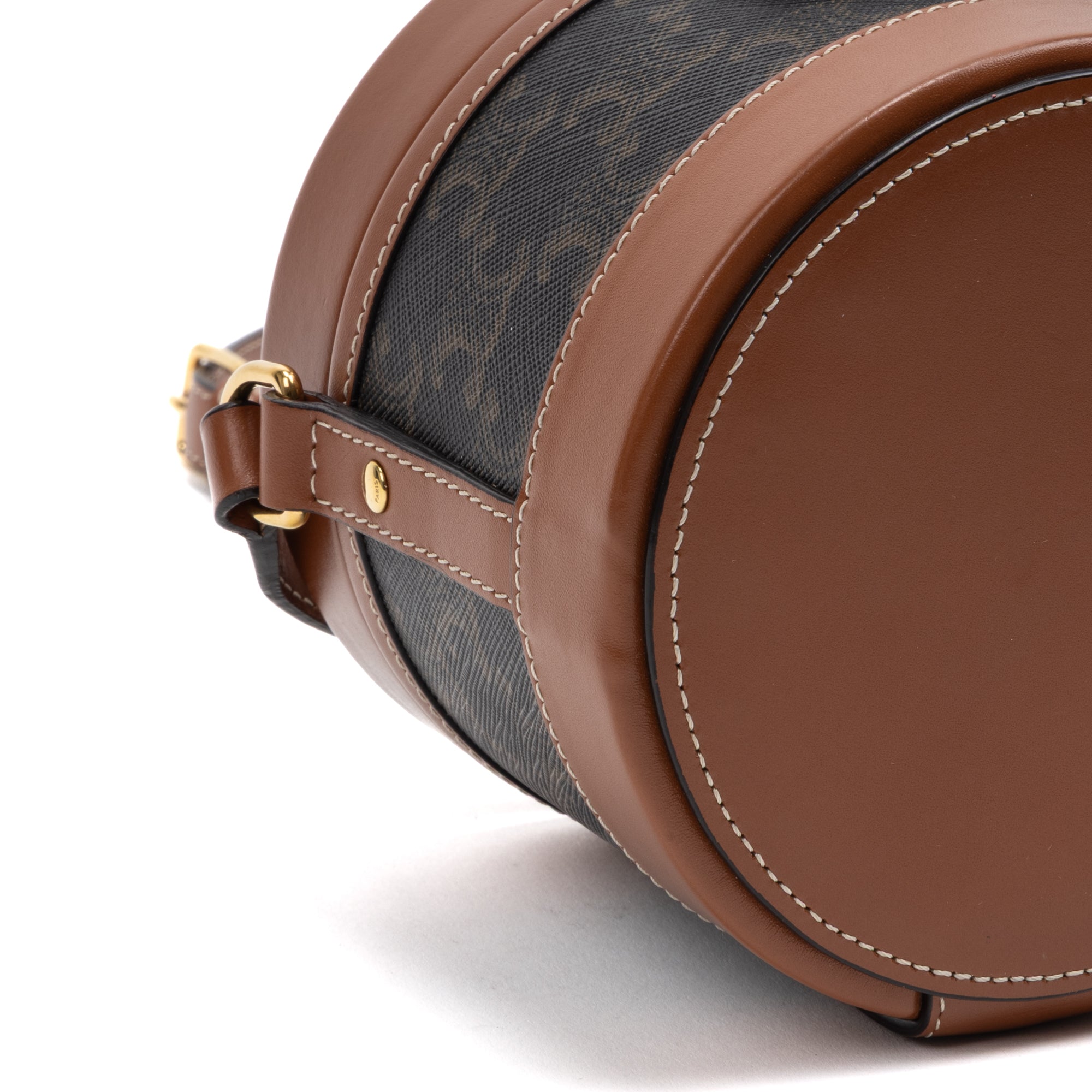 Shoulder Bag Triomphe Tambour Crossbody Small Brown Triomphe Coated Canvas
