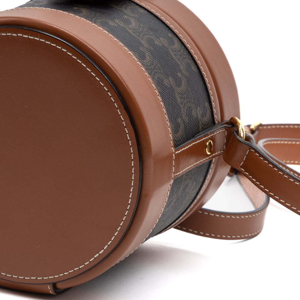 Shoulder Bag Triomphe Tambour Crossbody Small Brown Triomphe Coated Canvas