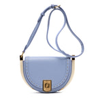 Shoulder Bag Moonlight Flap Crossbody Small Light Blue Smooth leather