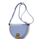 Shoulder Bag Moonlight Flap Crossbody Small Light Blue Smooth leather