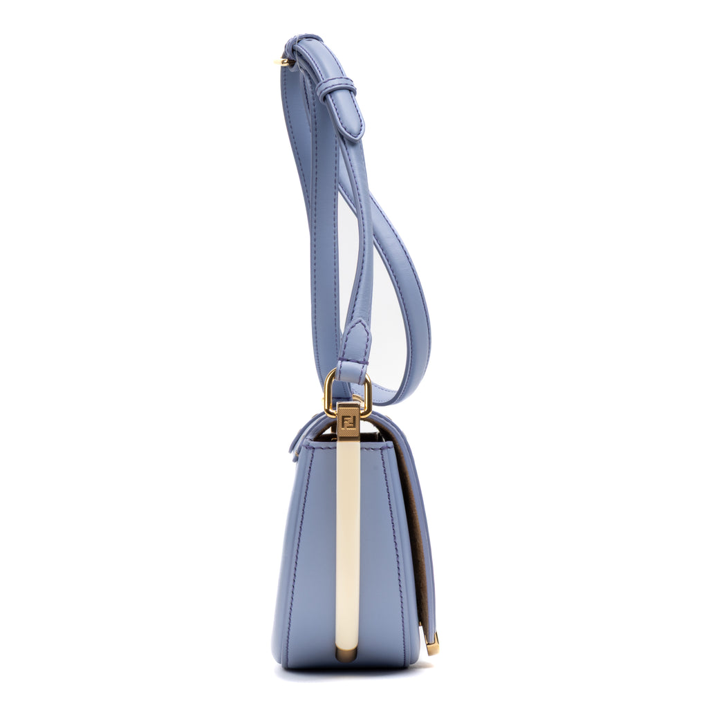 Shoulder Bag Moonlight Flap Crossbody Small Light Blue Smooth leather