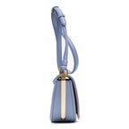 Shoulder Bag Moonlight Flap Crossbody Small Light Blue Smooth leather