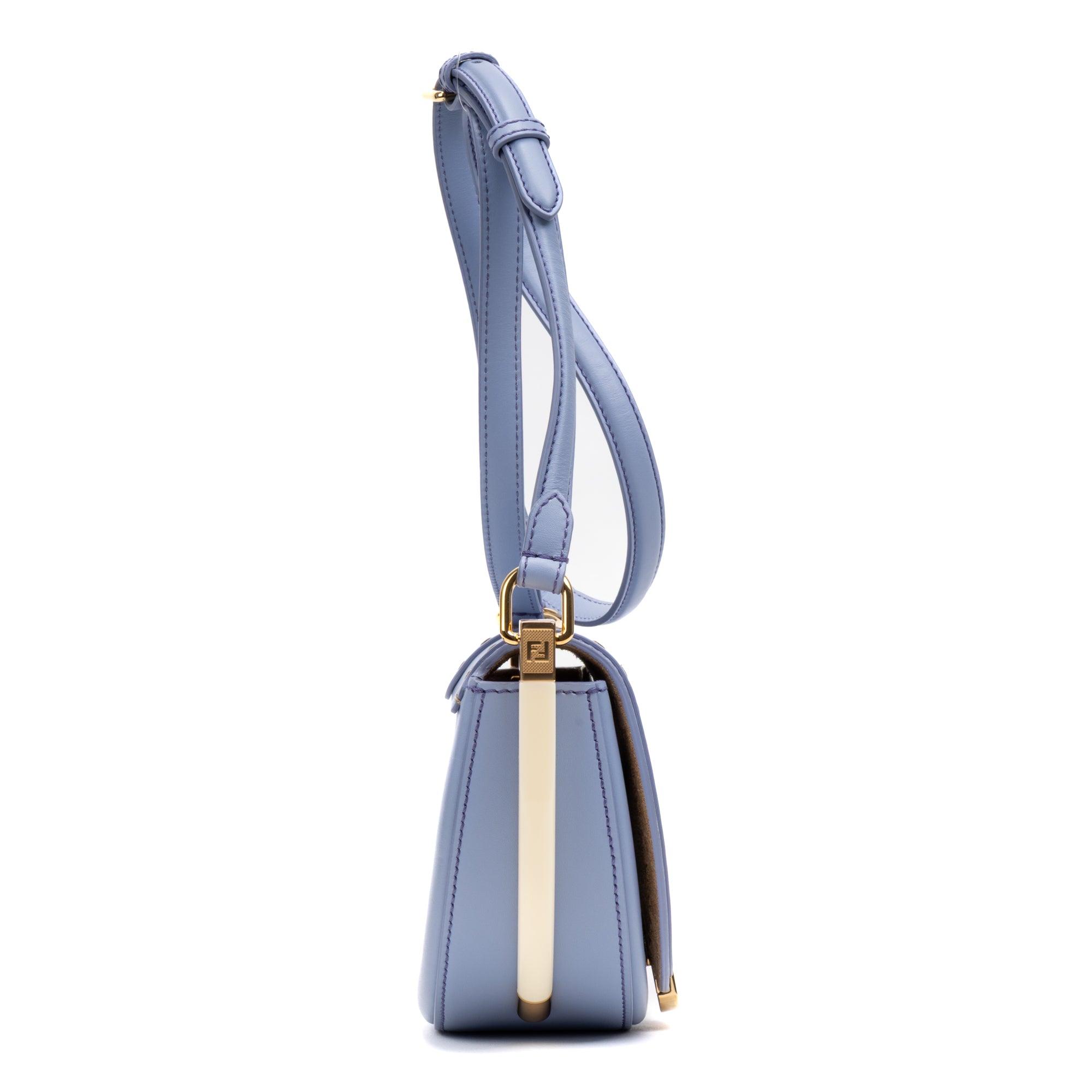 Shoulder Bag Moonlight Flap Crossbody Small Light Blue Smooth leather