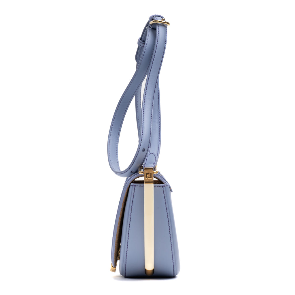 Shoulder Bag Moonlight Flap Crossbody Small Light Blue Smooth leather