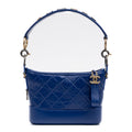 Shoulder Bag Gabrielle Hobo Bag Small Blue Quilted Aged Calfskin Leather