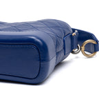 Shoulder Bag Gabrielle Hobo Bag Small Blue Quilted Aged Calfskin Leather