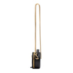 Shoulder Bag Mini Round Crossbody Mini Black Saffiano Leather