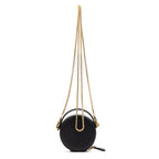 Shoulder Bag Mini Round Crossbody Mini Black Saffiano Leather