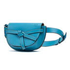 Waist Bag Gate Belt Bag Mini Blue Smooth leather