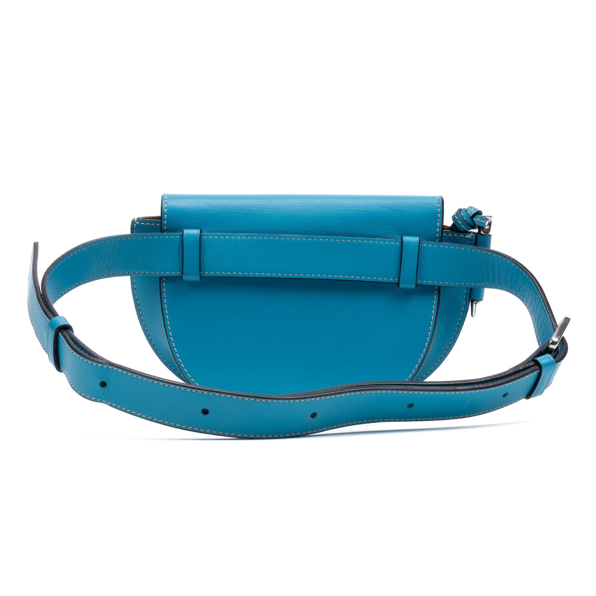 Waist Bag Gate Belt Bag Mini Blue Smooth leather