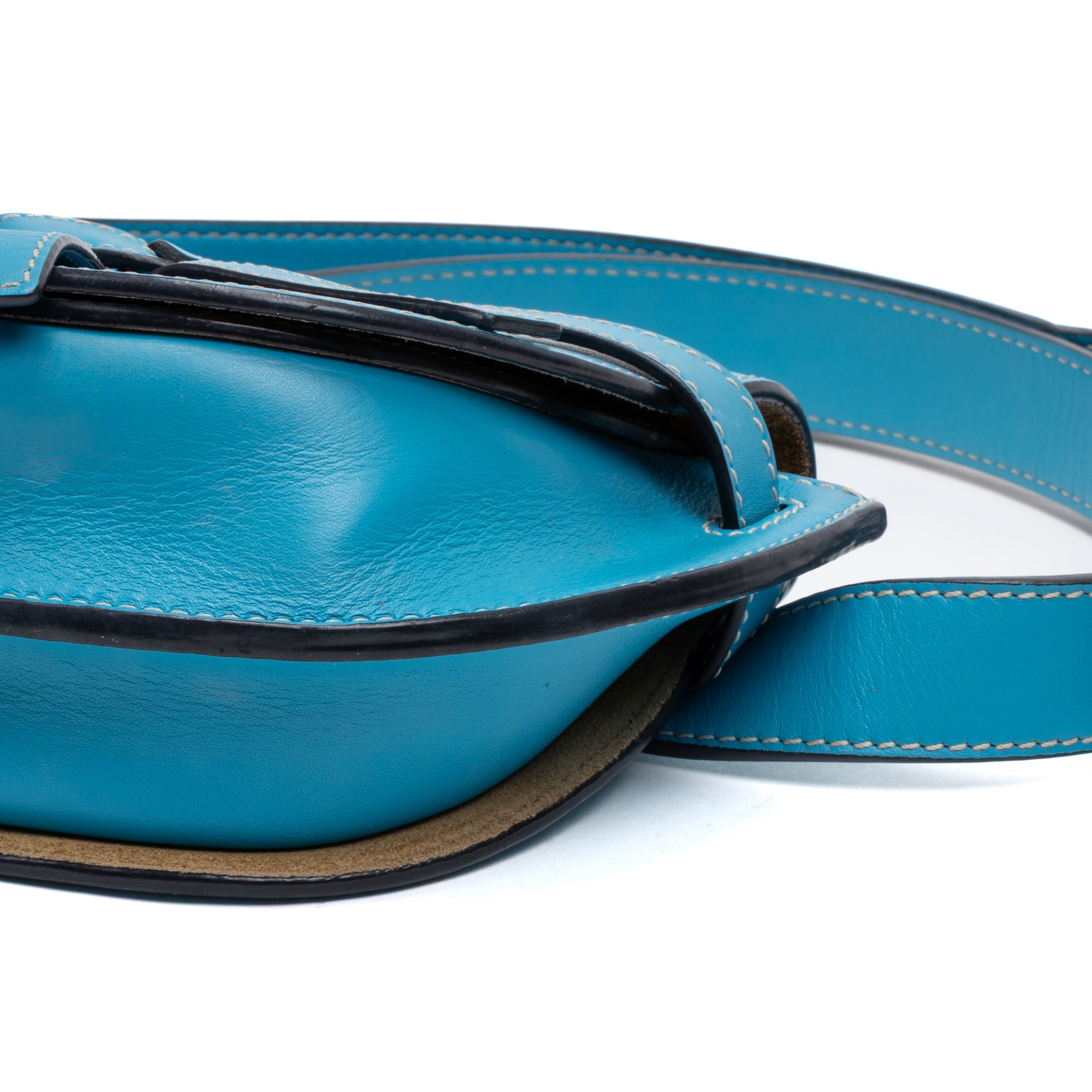 Waist Bag Gate Belt Bag Mini Blue Smooth leather