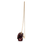 Shoulder Bag Chain Baguette Charm Bag Nano Maroon Sequins Canvas