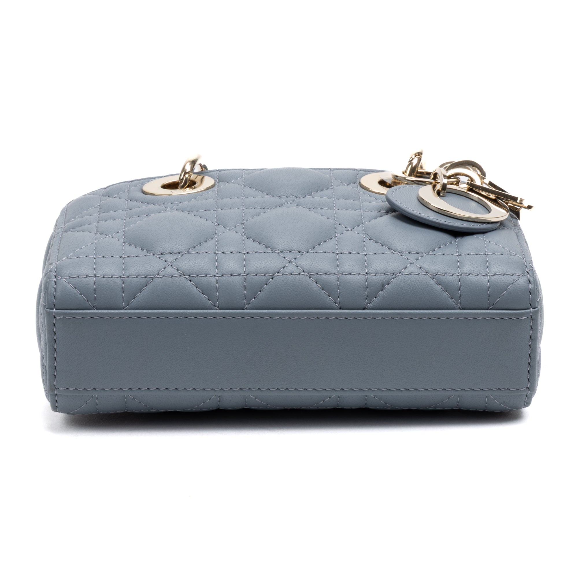 Shoulder Bag Micro Lady Dior Joy Micro Light Blue Quilted Cannage Lambskin