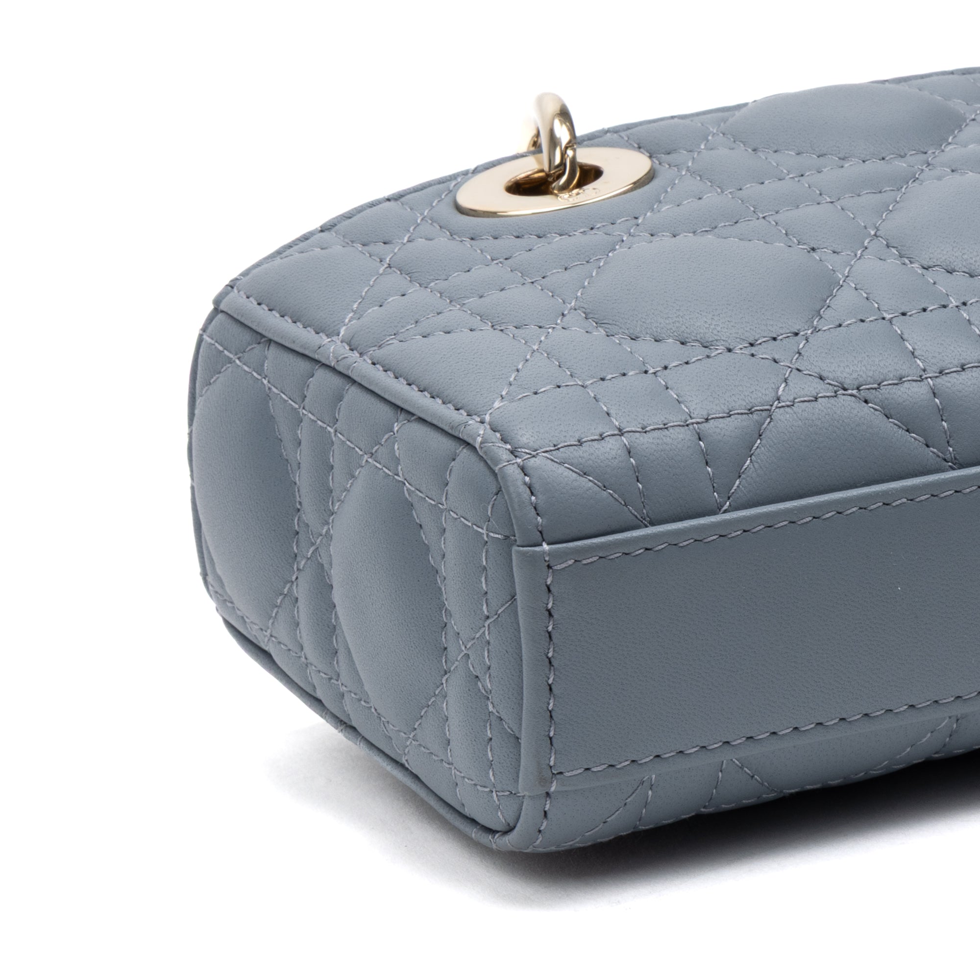 Shoulder Bag Micro Lady Dior Joy Micro Light Blue Quilted Cannage Lambskin