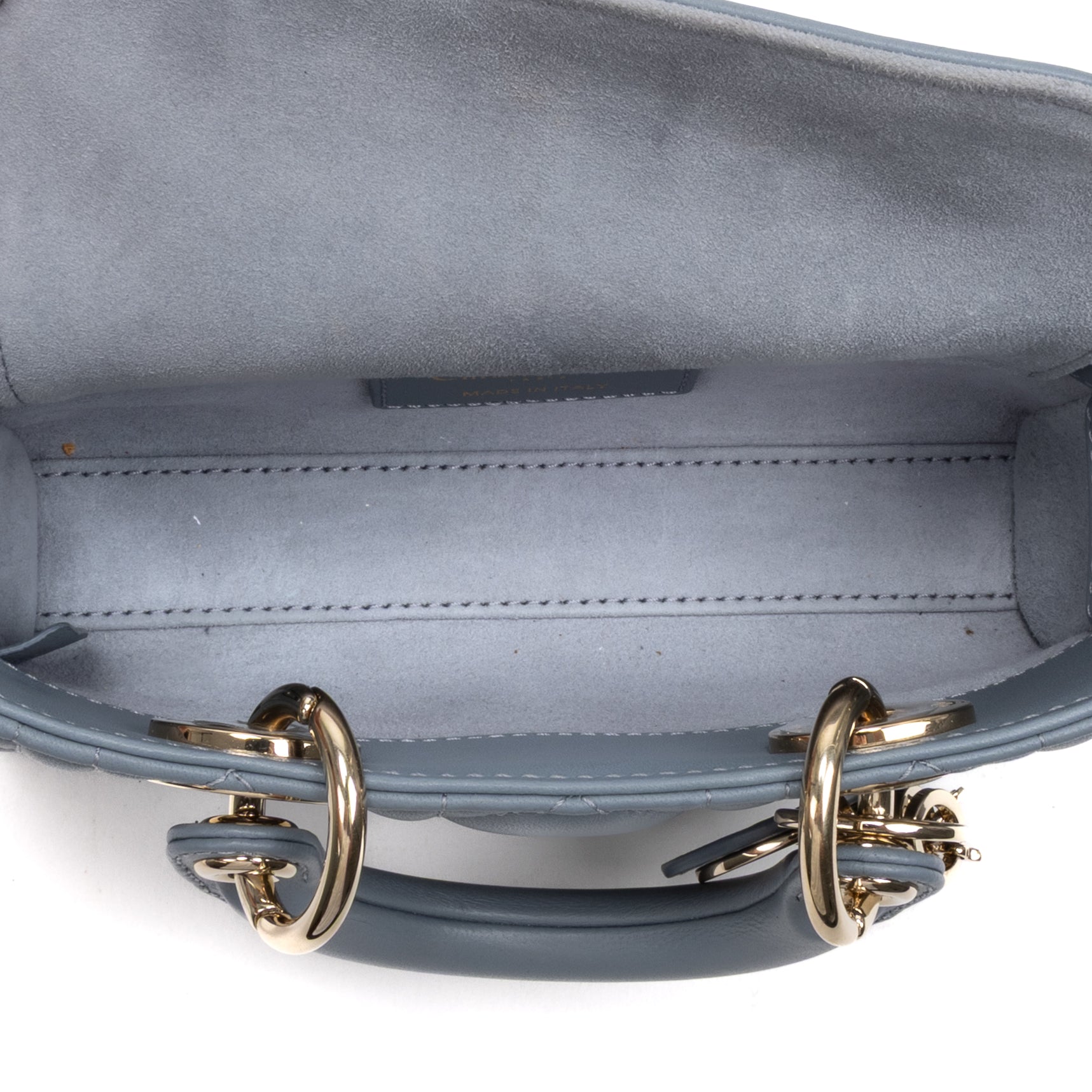 Shoulder Bag Micro Lady Dior Joy Micro Light Blue Quilted Cannage Lambskin