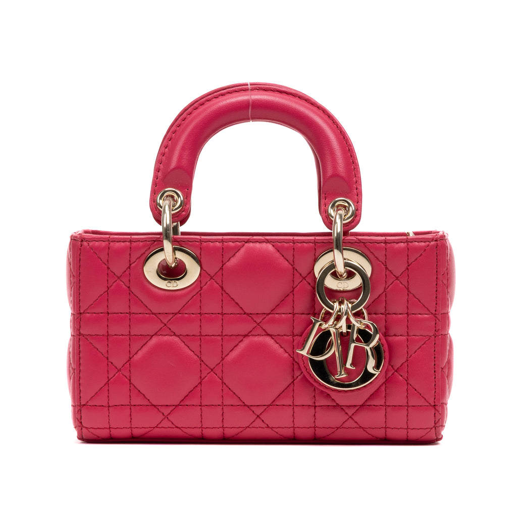 Shoulder Bag Micro Lady Dior Joy Micro Pink Quilted Cannage Lambskin