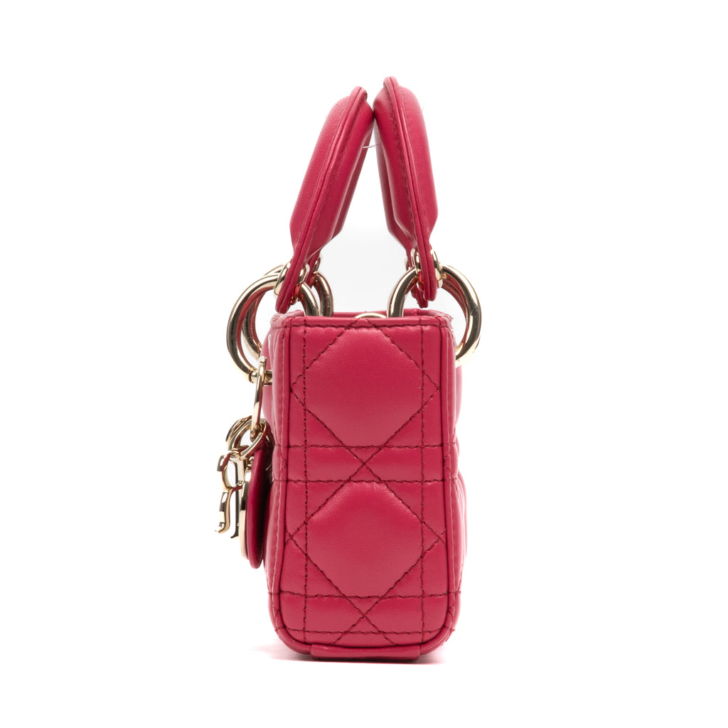 Shoulder Bag Micro Lady Dior Joy Micro Pink Quilted Cannage Lambskin