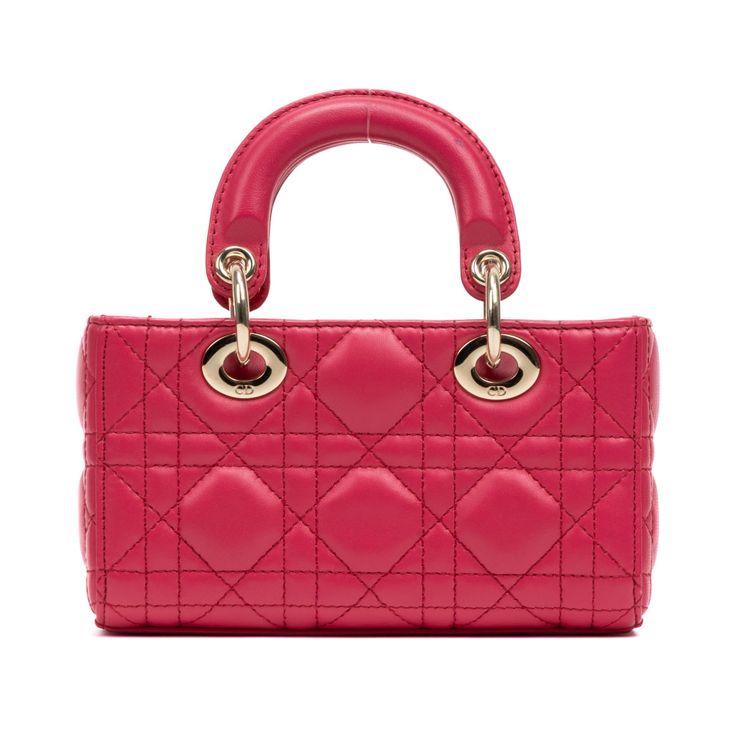 Shoulder Bag Micro Lady Dior Joy Micro Pink Quilted Cannage Lambskin