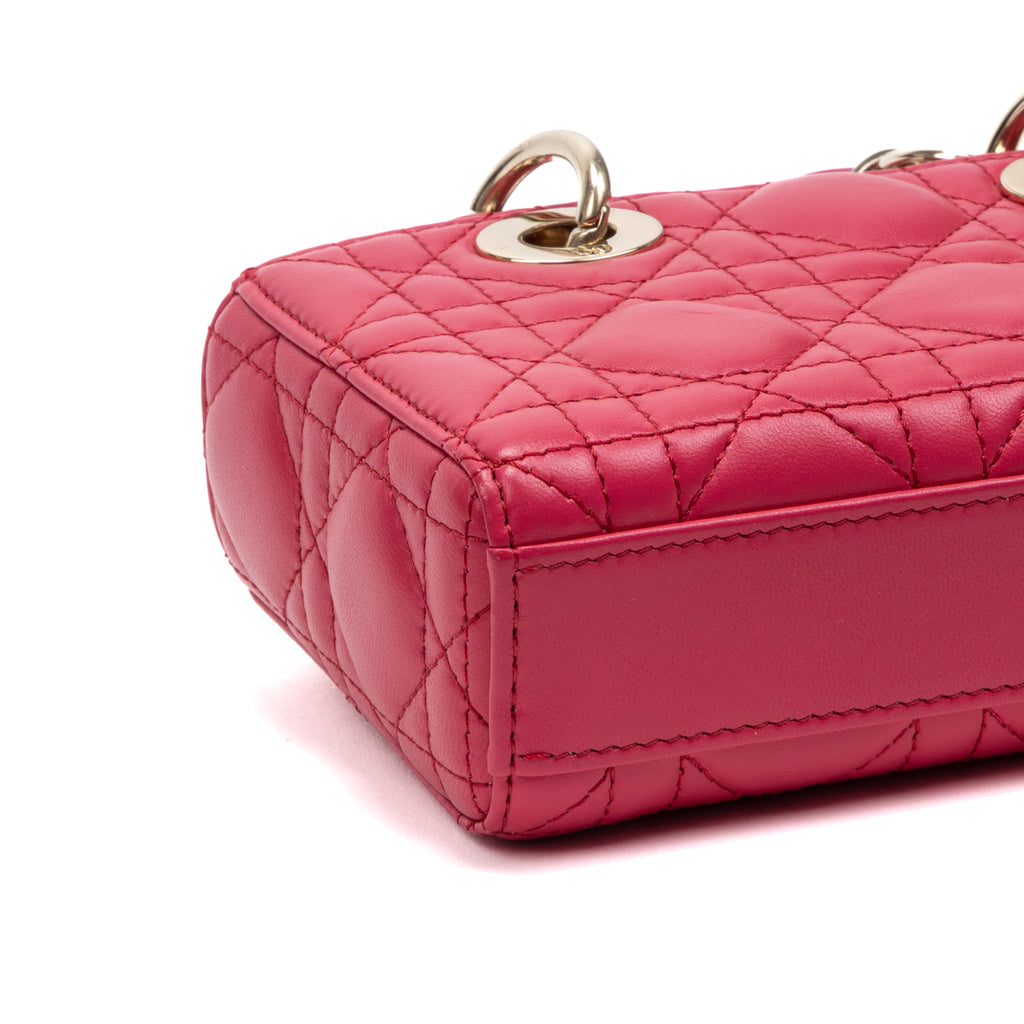 Shoulder Bag Micro Lady Dior Joy Micro Pink Quilted Cannage Lambskin