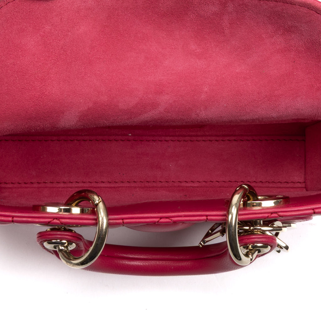 Shoulder Bag Micro Lady Dior Joy Micro Pink Quilted Cannage Lambskin