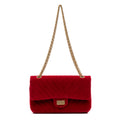 Shoulder Bag 2.55 Reissue Flap Bag Small Red Quilted Chevron Velvet