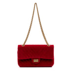 Shoulder Bag 2.55 Reissue Flap Bag Small Red Quilted Chevron Velvet