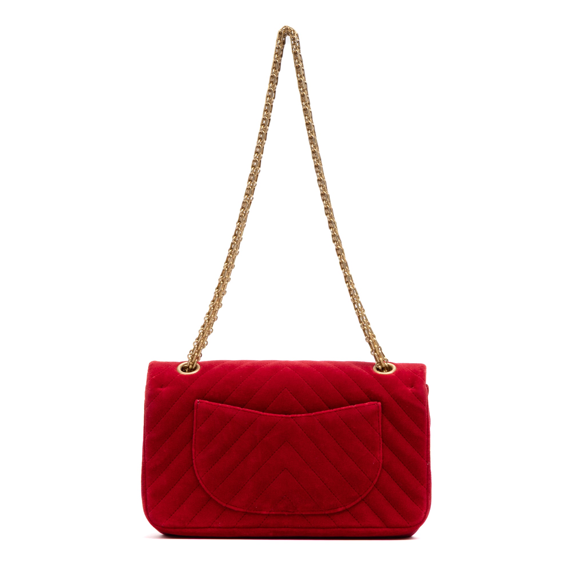 Shoulder Bag 2.55 Reissue Flap Bag Small Red Quilted Chevron Velvet